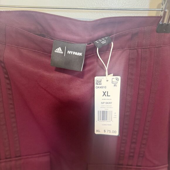 NEW IVY PARK ADIDAS SKIRT XL GK4910 MAROON RED CARDO MINI  BEYONCE 1ST DROP - Picture 5 of 7